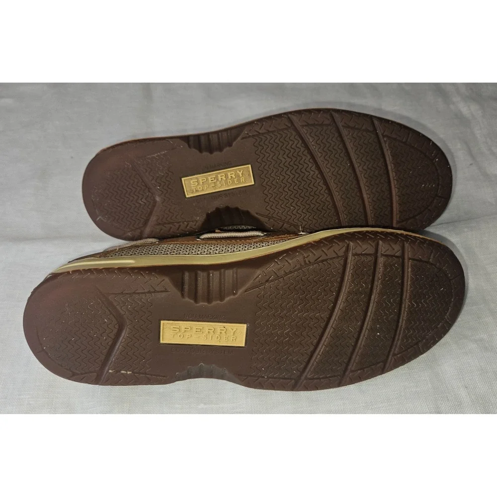 Sperry Top-sider Billfish 3 eye Boat Shoes Men's 8 M Dark Tan Leather 0799320